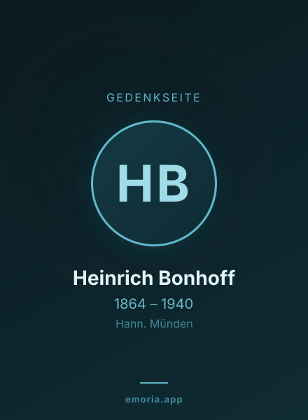 Gedenkportrait von Heinrich Bonhoff