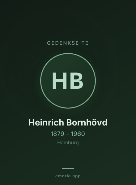 Gedenkportrait von Heinrich Bornhövd