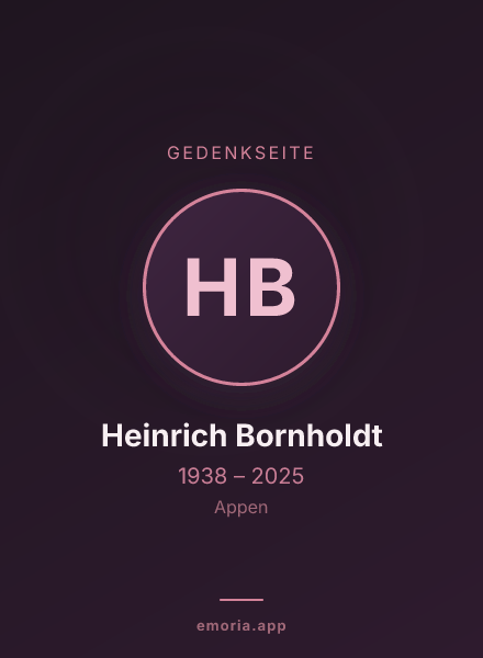 Gedenkportrait von Heinrich Bornholdt