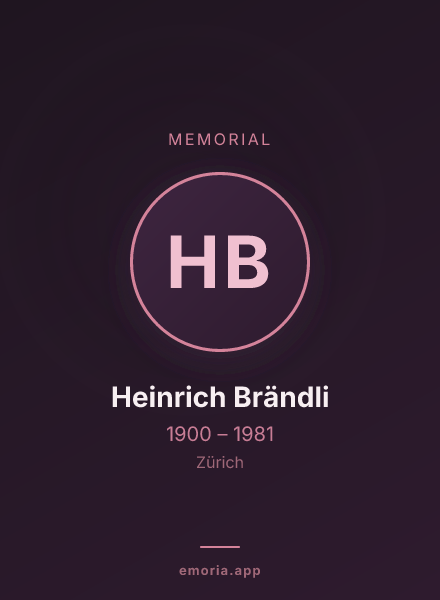 Memorial portrait of Heinrich Brändli