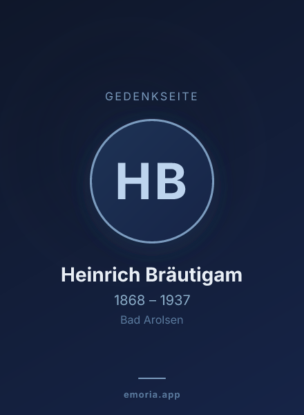 Gedenkportrait von Heinrich Bräutigam