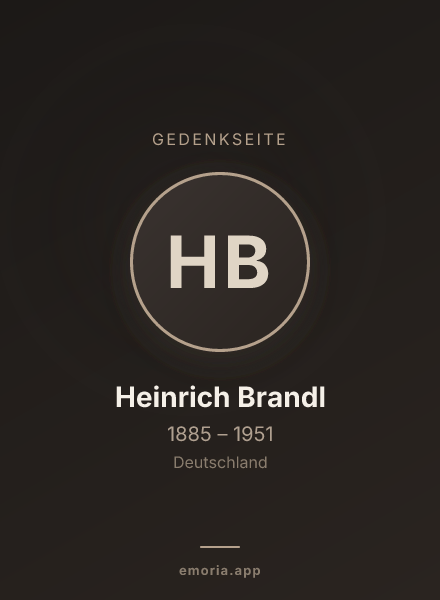 Gedenkportrait von Heinrich Brandl