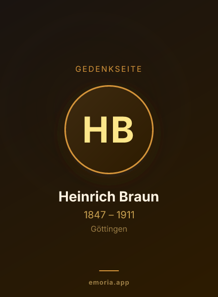 Gedenkportrait von Heinrich Braun