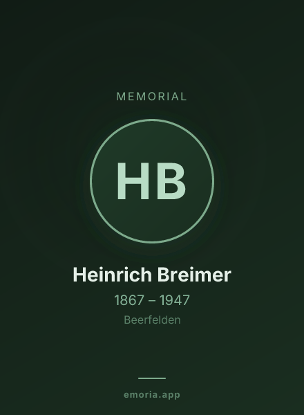 Memorial portrait of Heinrich Breimer