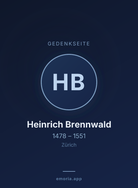 Gedenkportrait von Heinrich Brennwald