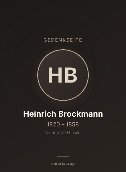 Gedenkportrait von Heinrich Brockmann