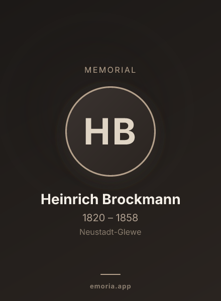 Memorial portrait of Heinrich Brockmann