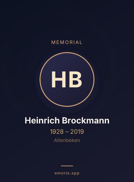 Memorial portrait of Heinrich Brockmann