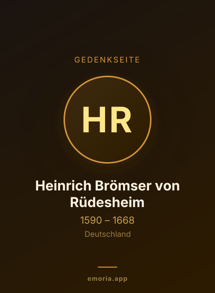 Gedenkportrait von Heinrich Brömser von Rüdesheim