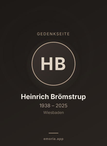 Gedenkportrait von Heinrich Brömstrup