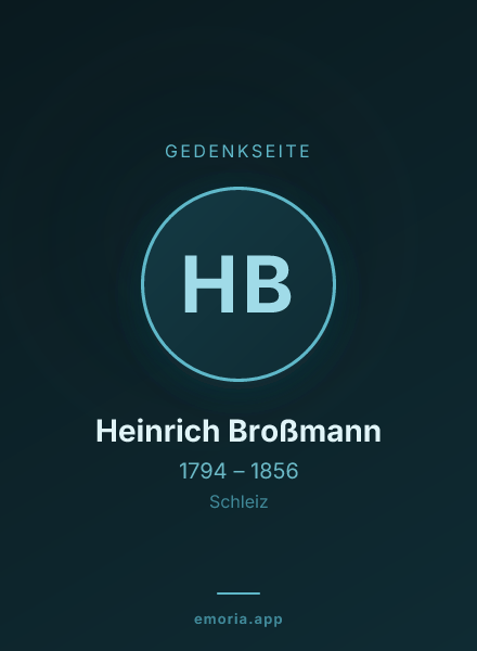 Gedenkportrait von Heinrich Broßmann