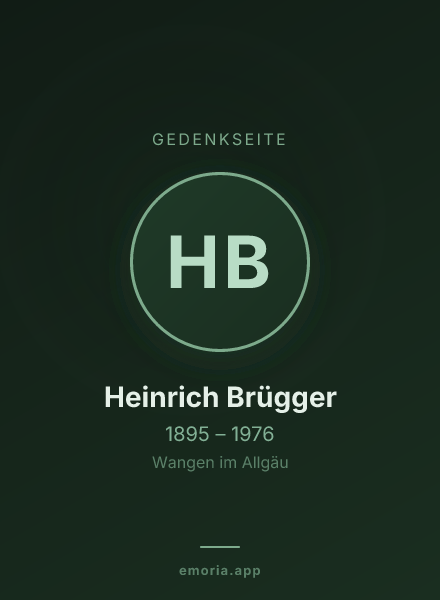 Gedenkportrait von Heinrich Brügger