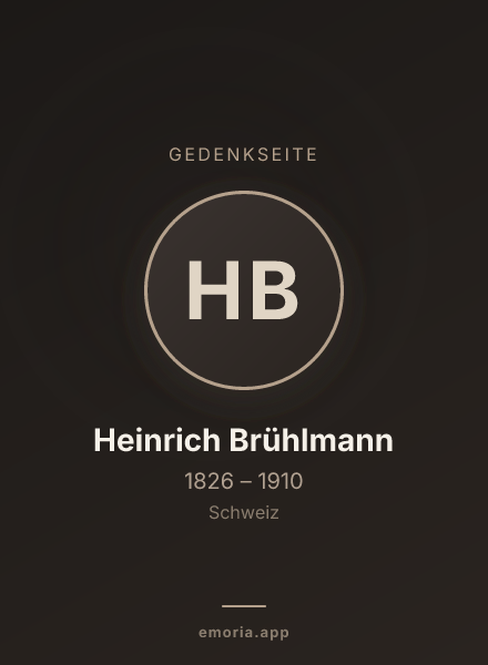 Gedenkportrait von Heinrich Brühlmann