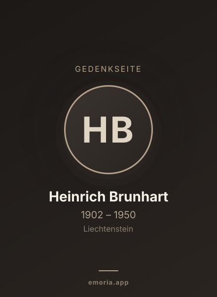 Gedenkportrait von Heinrich Brunhart