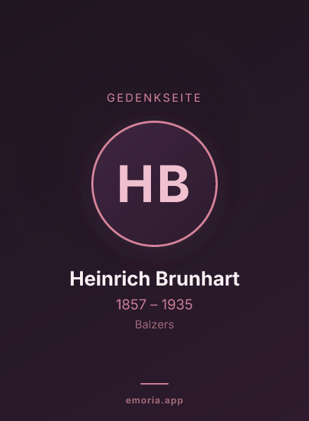 Gedenkportrait von Heinrich Brunhart