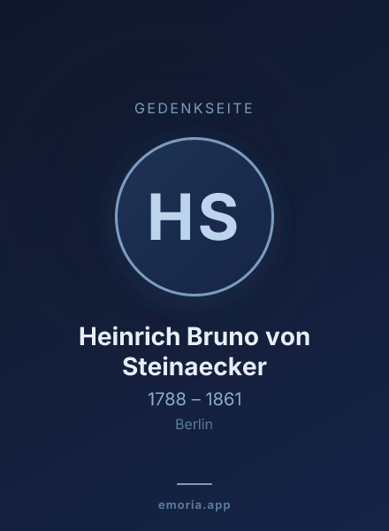 Gedenkportrait von Heinrich Bruno von Steinaecker