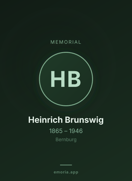 Memorial portrait of Heinrich Brunswig