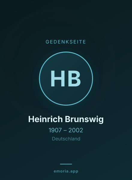 Gedenkportrait von Heinrich Brunswig