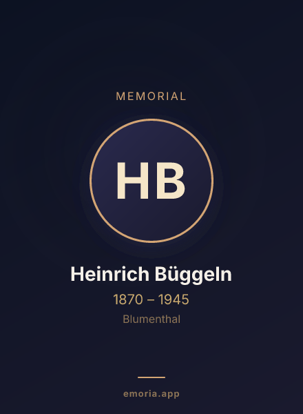 Memorial portrait of Heinrich Büggeln