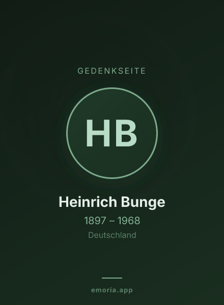 Gedenkportrait von Heinrich Bunge