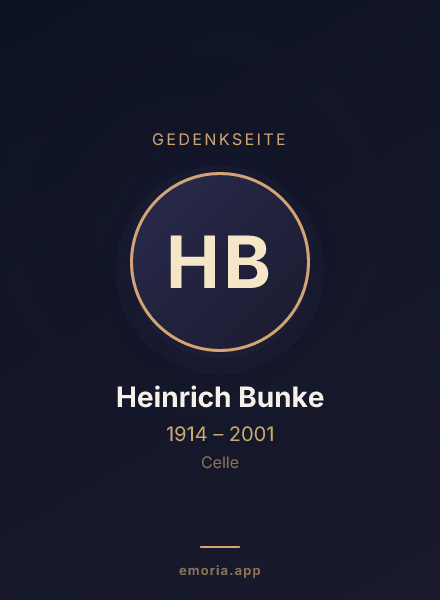 Gedenkportrait von Heinrich Bunke