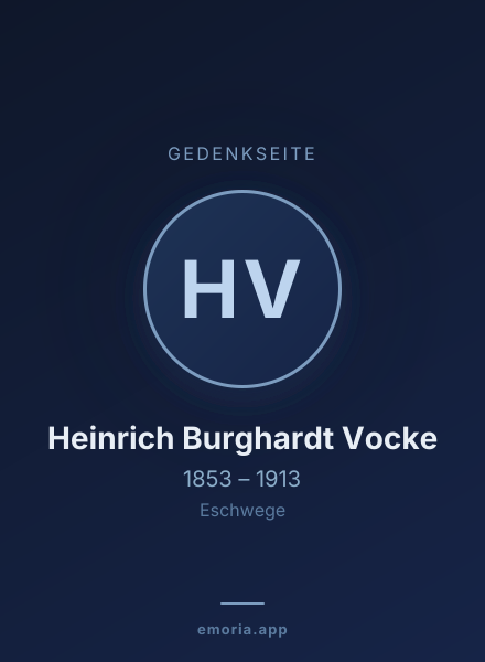 Gedenkportrait von Heinrich Burghardt Vocke