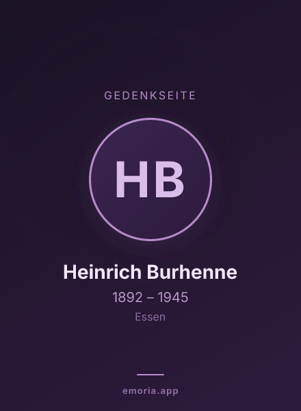Gedenkportrait von Heinrich Burhenne