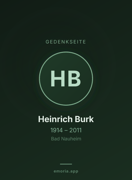 Gedenkportrait von Heinrich Burk