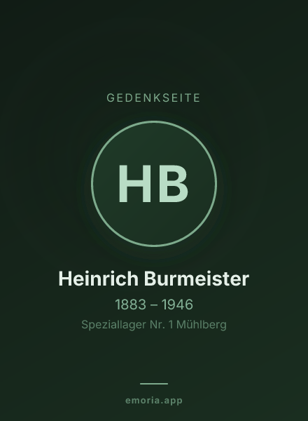 Gedenkportrait von Heinrich Burmeister