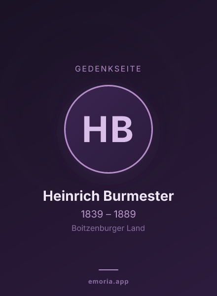 Gedenkportrait von Heinrich Burmester