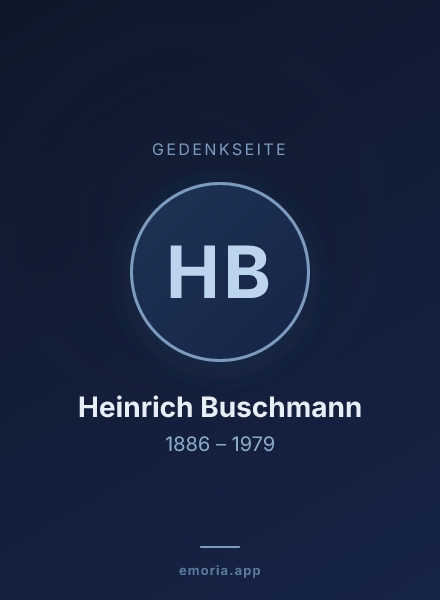 Gedenkportrait von Heinrich Buschmann