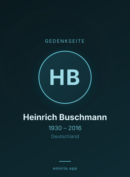 Gedenkportrait von Heinrich Buschmann