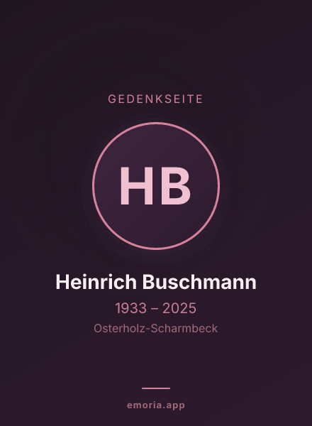 Gedenkportrait von Heinrich Buschmann