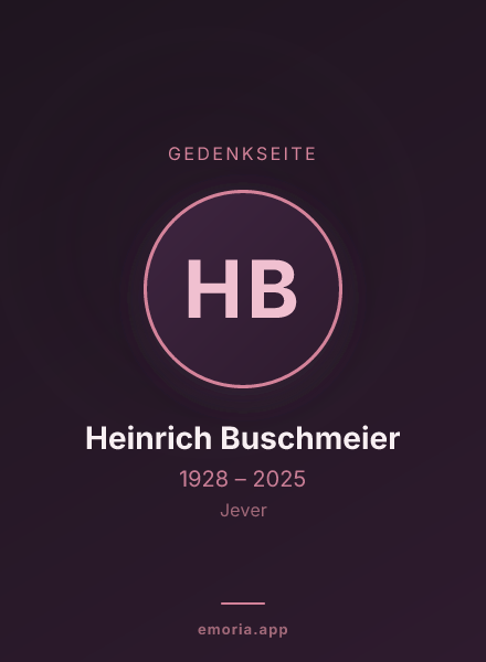 Gedenkportrait von Heinrich Buschmeier