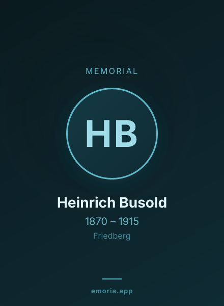 Memorial portrait of Heinrich Busold