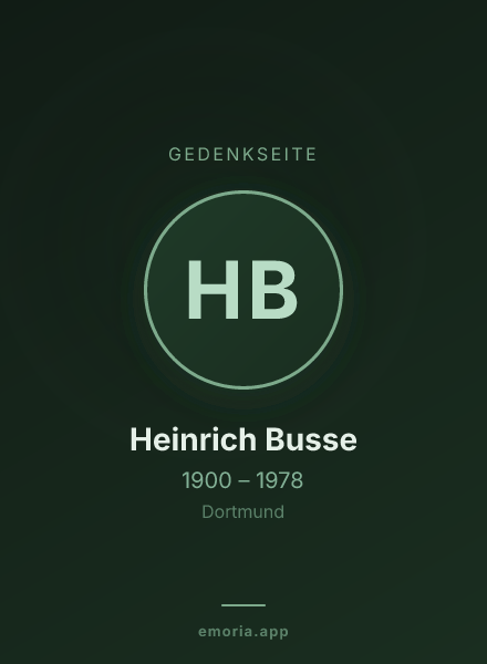 Gedenkportrait von Heinrich Busse