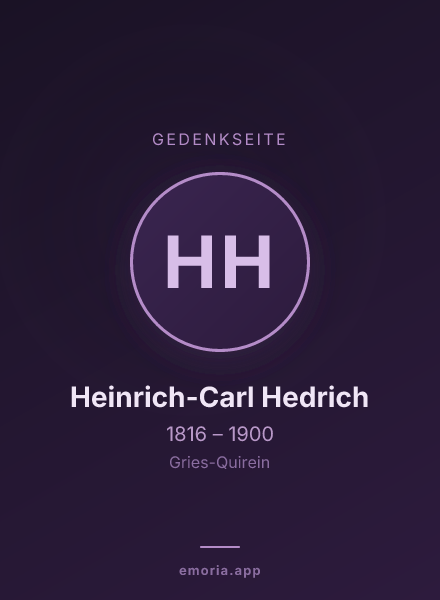 Gedenkportrait von Heinrich-Carl Hedrich