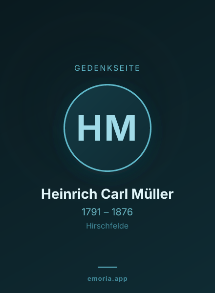 Gedenkportrait von Heinrich Carl Müller