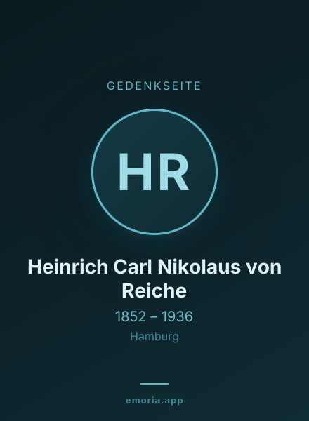 Gedenkportrait von Heinrich Carl Nikolaus von Reiche