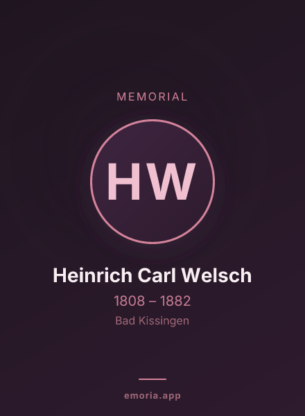Memorial portrait of Heinrich Carl Welsch