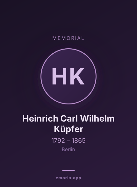 Memorial portrait of Heinrich Carl Wilhelm Küpfer