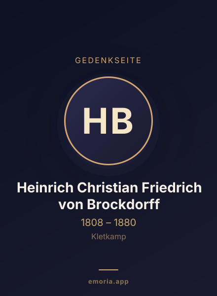 Gedenkportrait von Heinrich Christian Friedrich von Brockdorff