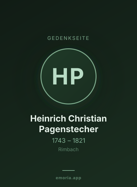 Gedenkportrait von Heinrich Christian Pagenstecher