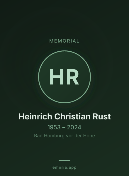 Memorial portrait of Heinrich Christian Rust