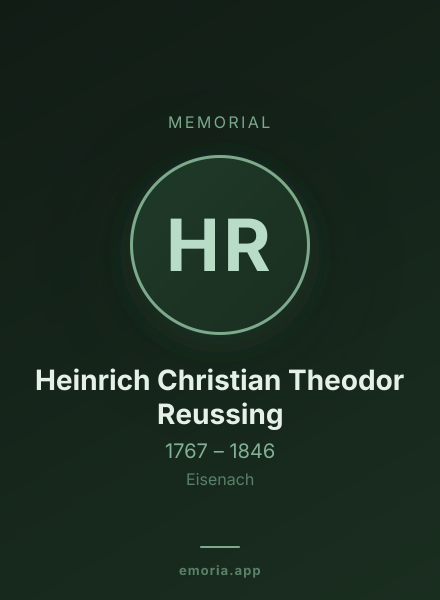Memorial portrait of Heinrich Christian Theodor Reussing