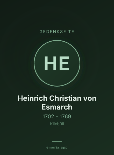 Gedenkportrait von Heinrich Christian von Esmarch