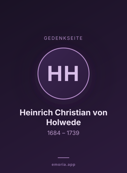 Gedenkportrait von Heinrich Christian von Holwede