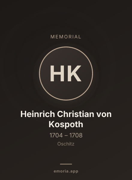 Memorial portrait of Heinrich Christian von Kospoth
