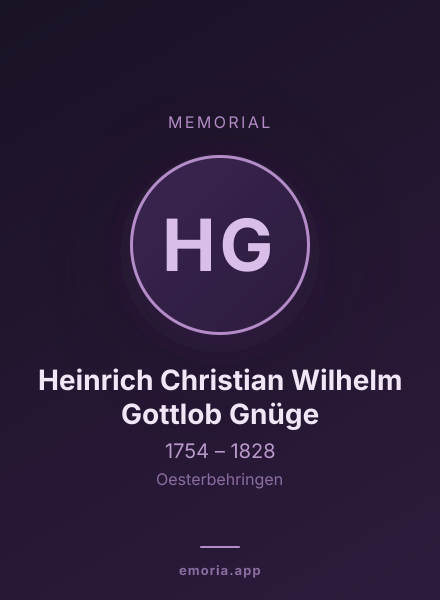 Memorial portrait of Heinrich Christian Wilhelm Gottlob Gnüge