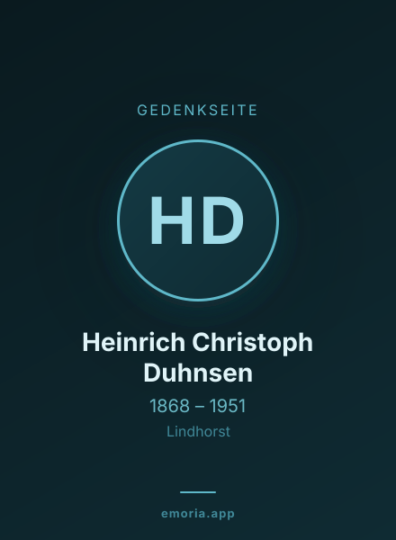 Gedenkportrait von Heinrich Christoph Duhnsen